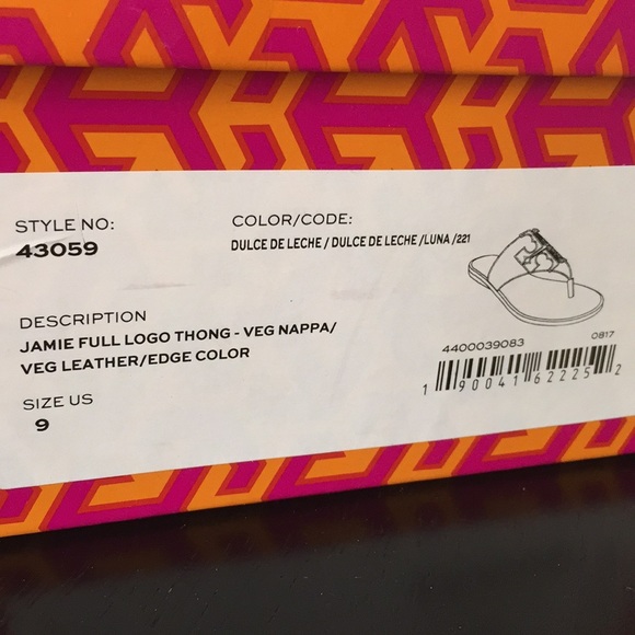 🆕Tory Burch Jamie Full Logo Sandal Dulce De Leche - Picture 8 of 8